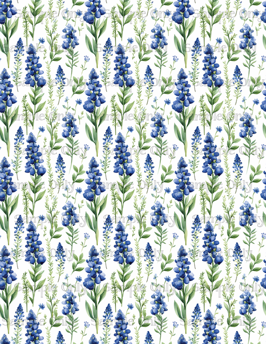 Texas State Bluebonnet Flowers PATTERN Image Sheet For Polymer Clay Transfer Decal DIGITAL FILE OR PRINTED