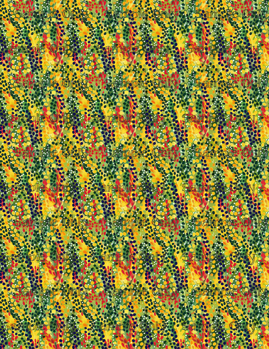 Tribal Splash Abstract Pattern Image Transfer Sheet For Polymer Clay