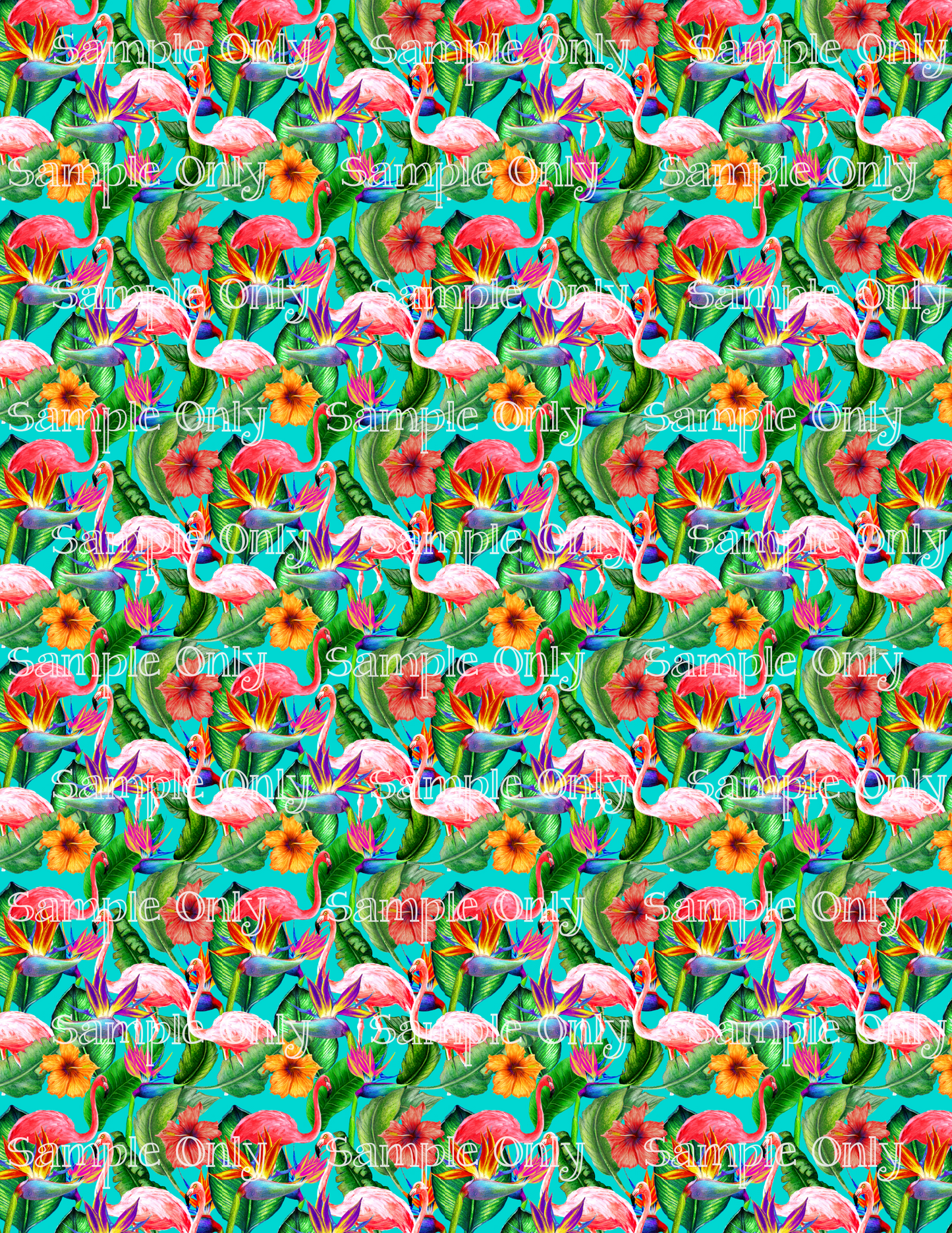 Tropical Flamingo Pattern Set 1 Image Transfer Sheet For Polymer Clay