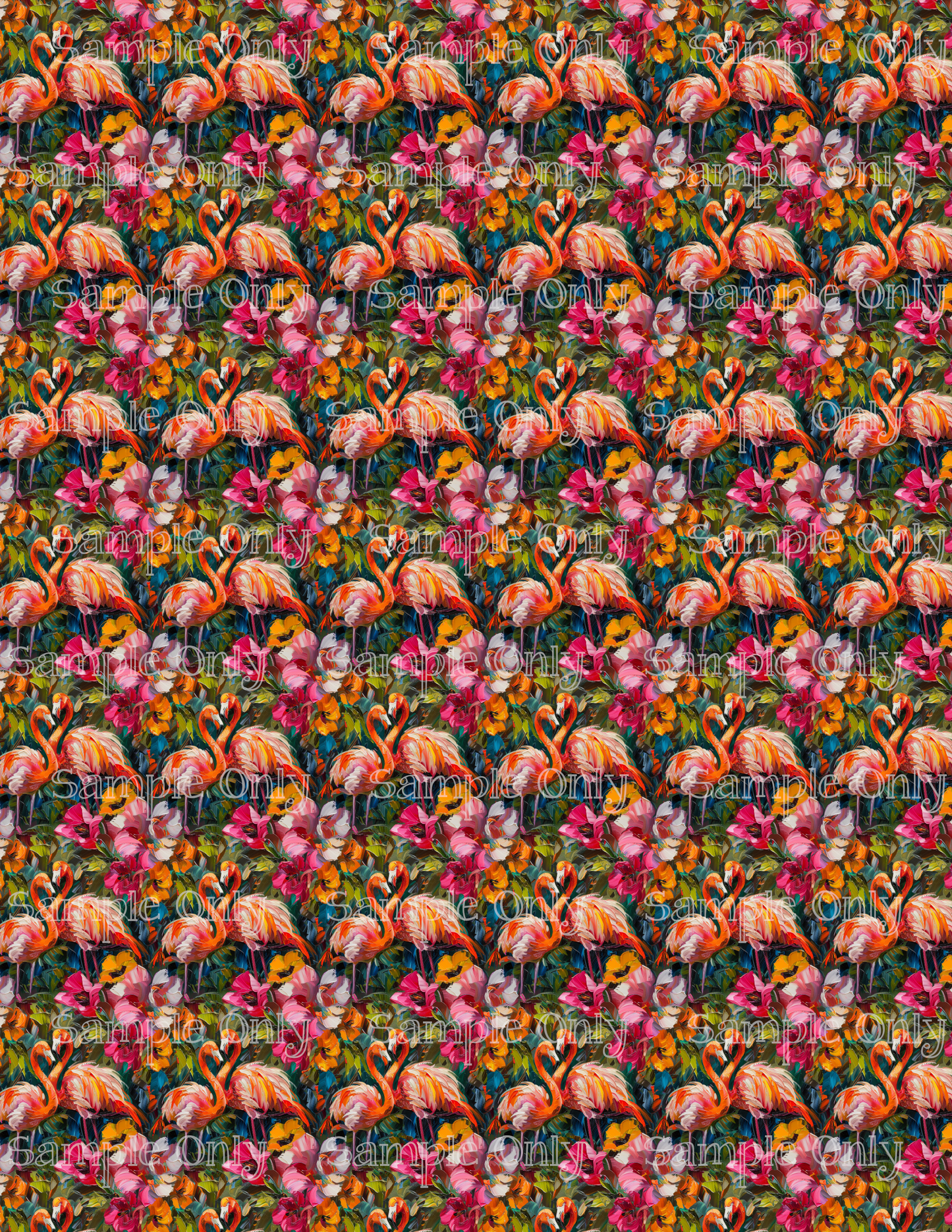 Tropical Flamingo Pattern Set 2 Image Transfer Sheet For Polymer Clay