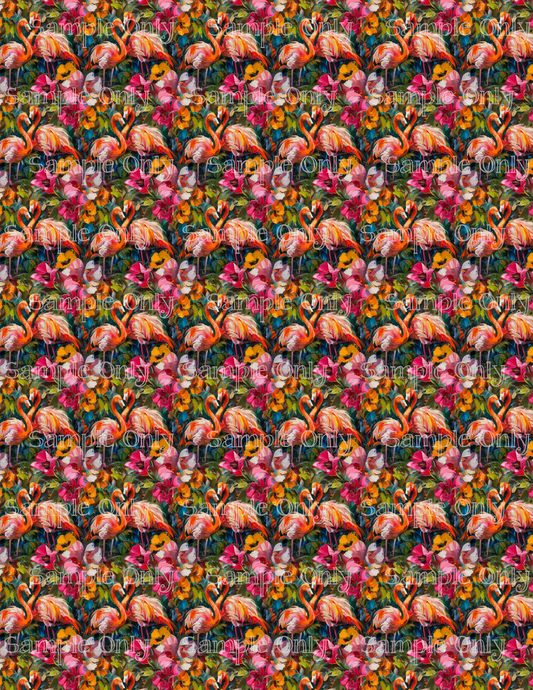 Tropical Flamingo Pattern Set 2 Image Transfer Sheet For Polymer Clay