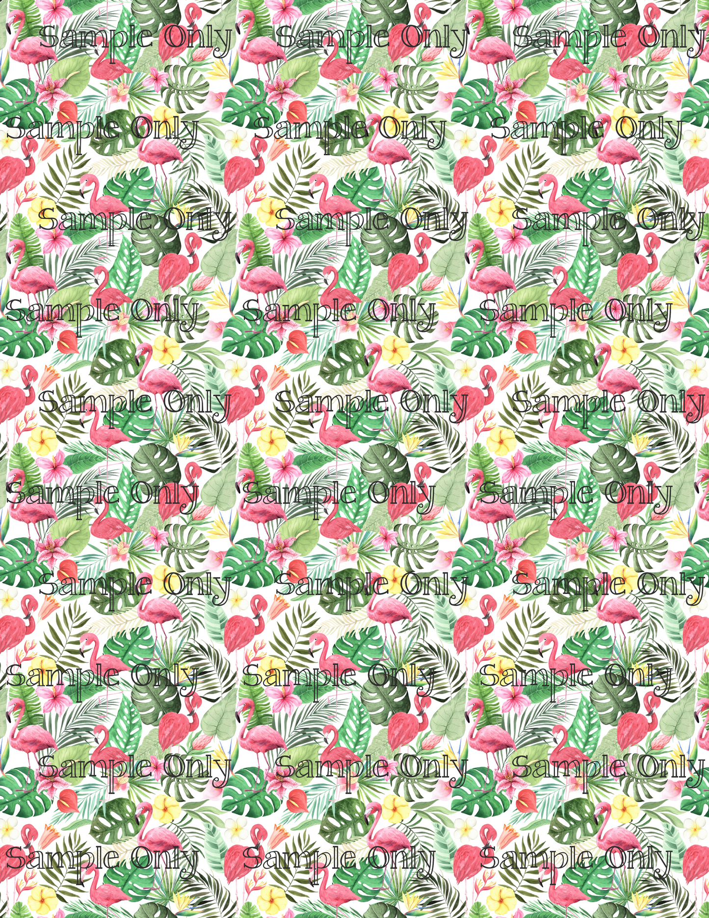 Tropical Flamingo Pattern Set 3 Image Transfer Sheet For Polymer Clay