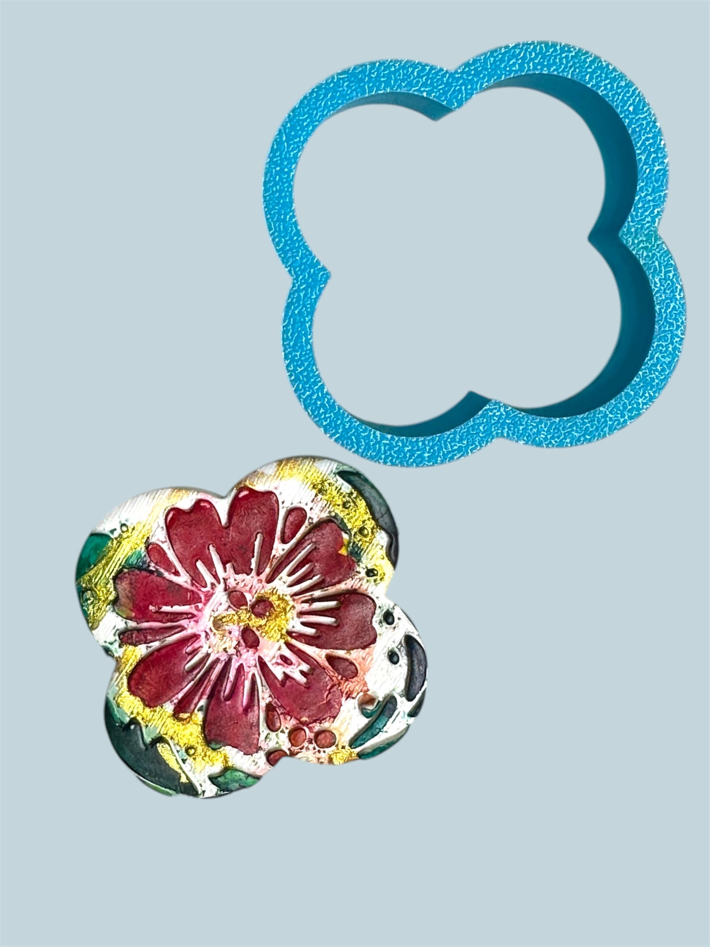 4 Petal Round Flower Outline Polymer Clay Cutter 14 Sizes You Choose