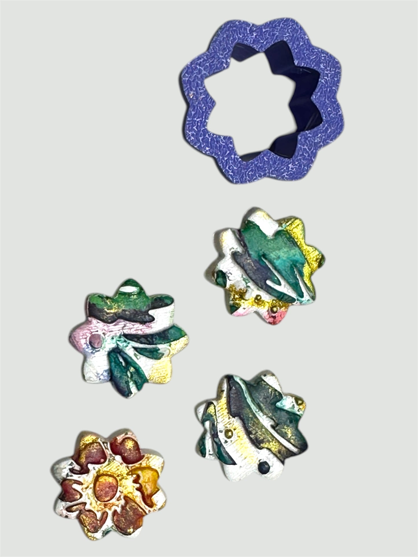 8 Petal Puffy Flower Outline Polymer Clay Cutter 12 Sizes You Choose