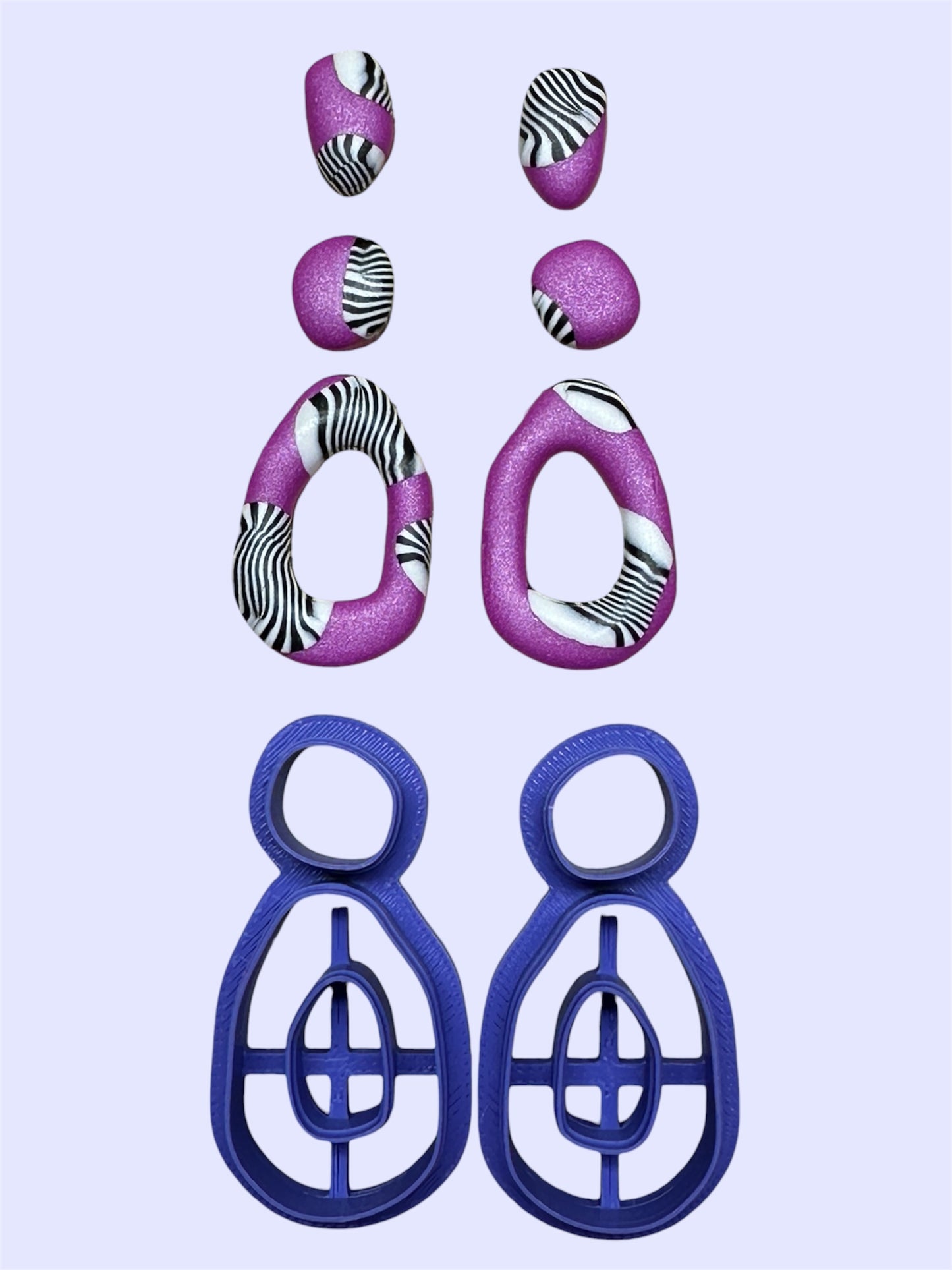 Retro Oval Duo Polymer Clay Cutter Set 4 Sizes You Choose