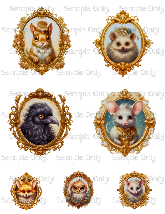 3.5 Inch Victorian Animal Portraits Set-01 Image Sheet For Polymer Clay Transfer Decal DIGITAL FILE OR PRINTED