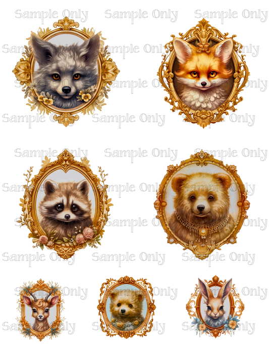 3.5 Inch Victorian Animal Portraits Set-05 Image Sheet For Polymer Clay Transfer Decal DIGITAL FILE OR PRINTED