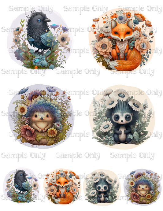 3.5 Inch Watercolor Animals Set-03 Image Sheet For Polymer Clay Transfer Decal DIGITAL FILE OR PRINTED