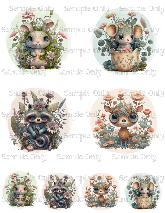 3.5 Inch Watercolor Animals Set-04 Image Sheet For Polymer Clay Transfer Decal DIGITAL FILE OR PRINTED