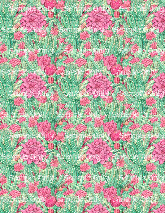 Watercolor Cactus Pattern Image Sheet For Polymer Clay Transfer Decal DIGITAL FILE OR PRINTED WC11