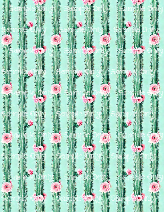 Watercolor Cactus Pattern Image Sheet For Polymer Clay Transfer Decal DIGITAL FILE OR PRINTED WC01