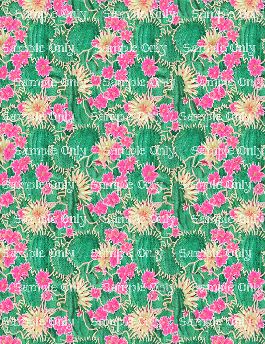 Watercolor Cactus Pattern Image Sheet For Polymer Clay Transfer Decal DIGITAL FILE OR PRINTED WC02