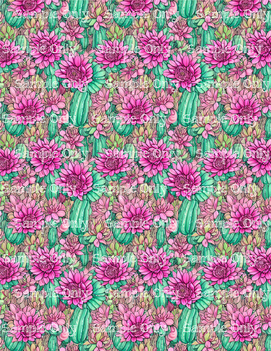 Watercolor Cactus Pattern Image Sheet For Polymer Clay Transfer Decal DIGITAL FILE OR PRINTED WC03