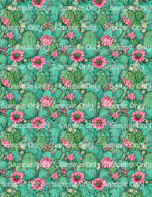 Watercolor Cactus Pattern Image Sheet For Polymer Clay Transfer Decal DIGITAL FILE OR PRINTED WC05