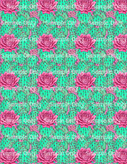 Watercolor Cactus Pattern Image Sheet For Polymer Clay Transfer Decal DIGITAL FILE OR PRINTED WC08