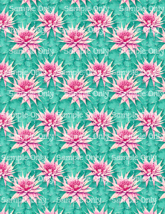 Watercolor Cactus Pattern Image Sheet For Polymer Clay Transfer Decal DIGITAL FILE OR PRINTED WC09