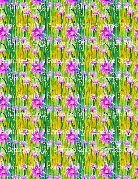 Watercolor Floral Pattern Image Sheet For Polymer Clay Transfer Decal DIGITAL FILE OR PRINTED WCF02