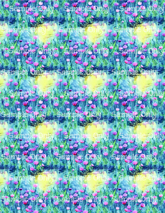 Watercolor Floral Pattern Image Sheet For Polymer Clay Transfer Decal DIGITAL FILE OR PRINTED WCF03