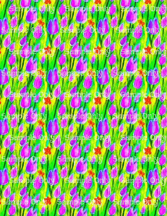 Watercolor Floral Pattern Image Sheet For Polymer Clay Transfer Decal DIGITAL FILE OR PRINTED WCF04