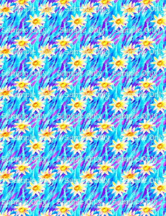 Watercolor Floral Pattern Image Sheet For Polymer Clay Transfer Decal DIGITAL FILE OR PRINTED WCF05