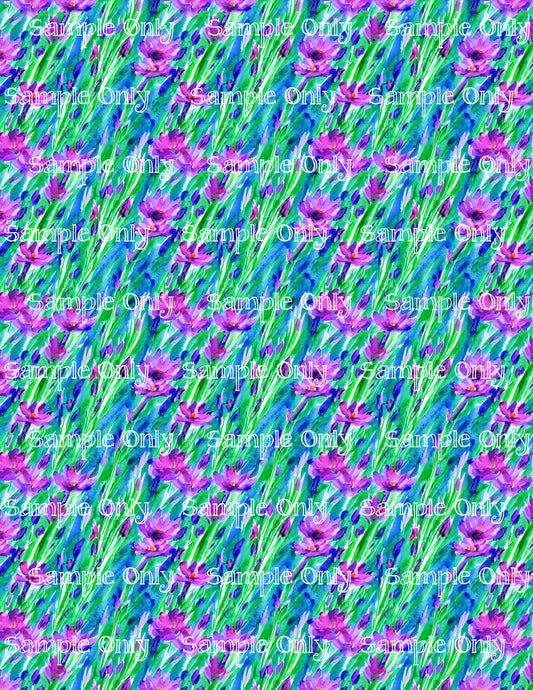 Watercolor Floral Pattern Image Sheet For Polymer Clay Transfer Decal DIGITAL FILE OR PRINTED WCF06