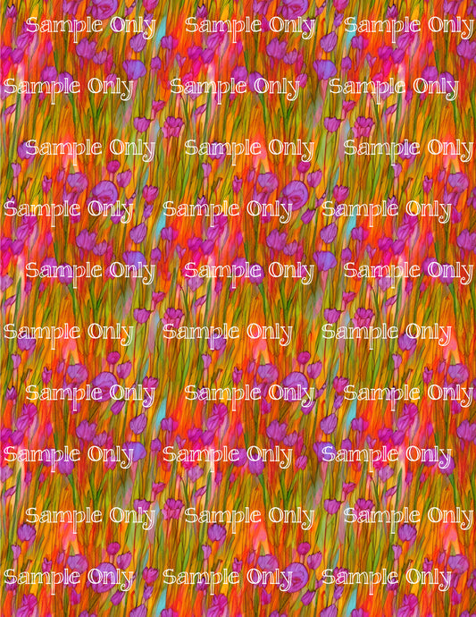 Watercolor Floral Pattern Image Sheet For Polymer Clay Transfer Decal DIGITAL FILE OR PRINTED WCF07