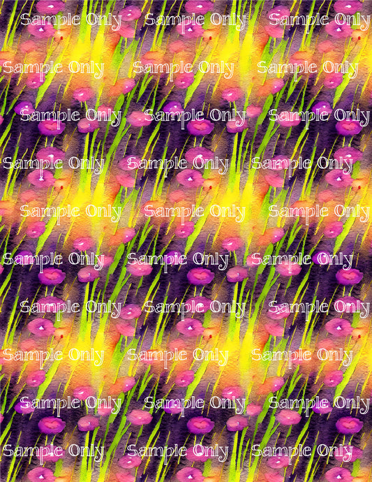 Watercolor Floral Pattern Image Sheet For Polymer Clay Transfer Decal DIGITAL FILE OR PRINTED WCF08