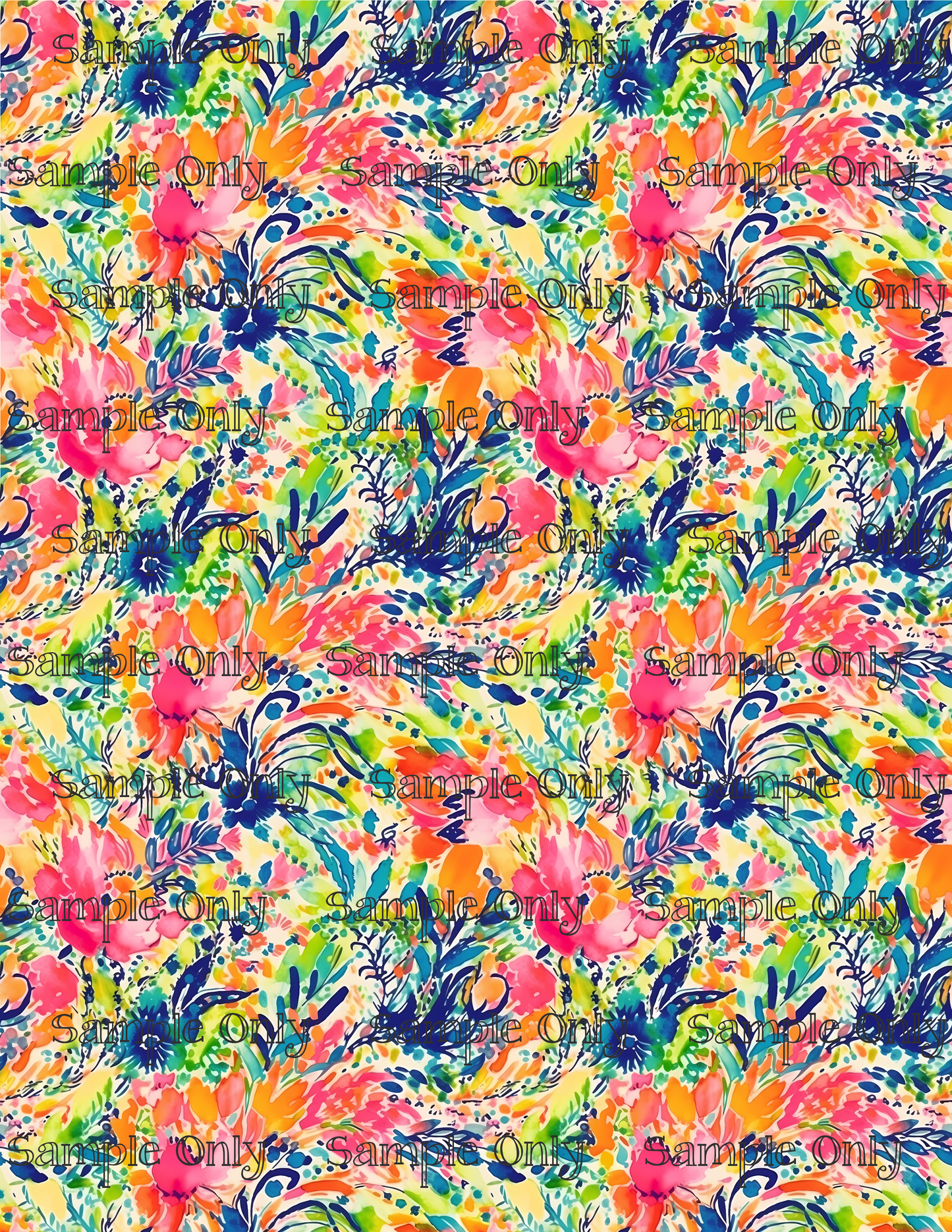 Painterly Bright Floral 02 Image Sheet For Polymer Clay Transfer Decal DIGITAL FILE OR PRINTED