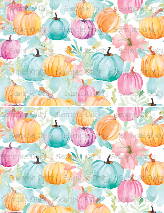 Watercolor Halloween Pumpkins 01 Image Sheet For Polymer Clay Transfer Decal DIGITAL FILE OR PRINTED