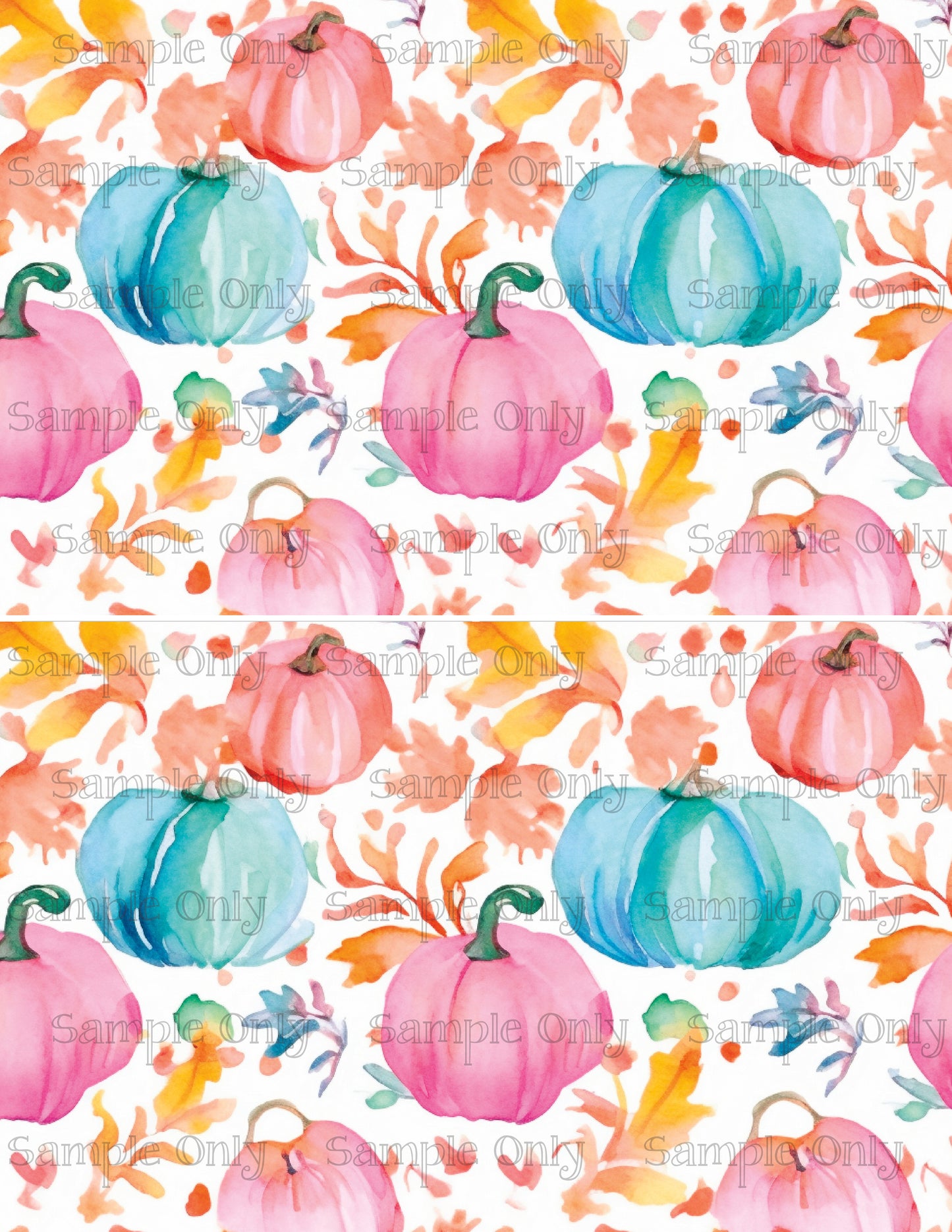 Watercolor Halloween Pumpkins 02 Image Sheet For Polymer Clay Transfer Decal DIGITAL FILE OR PRINTED