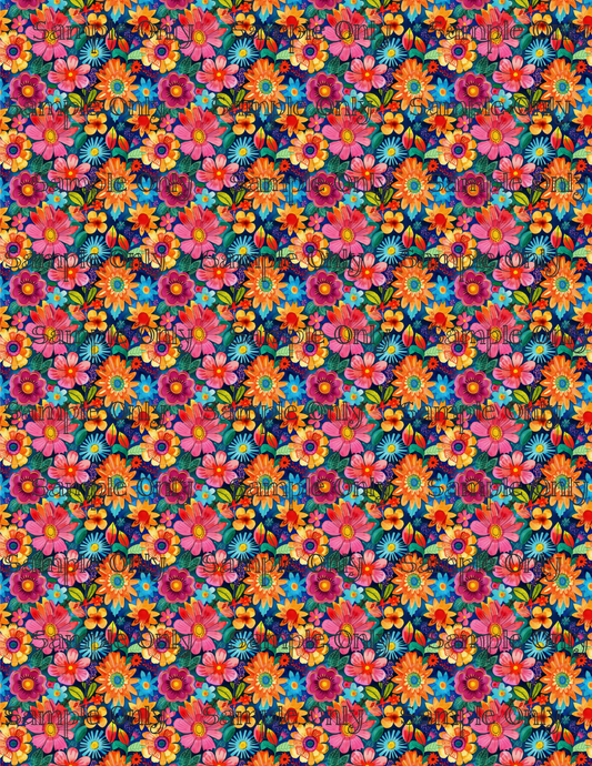 Wildflower Patch Set 3 Pattern Image Transfer Sheet For Polymer Clay