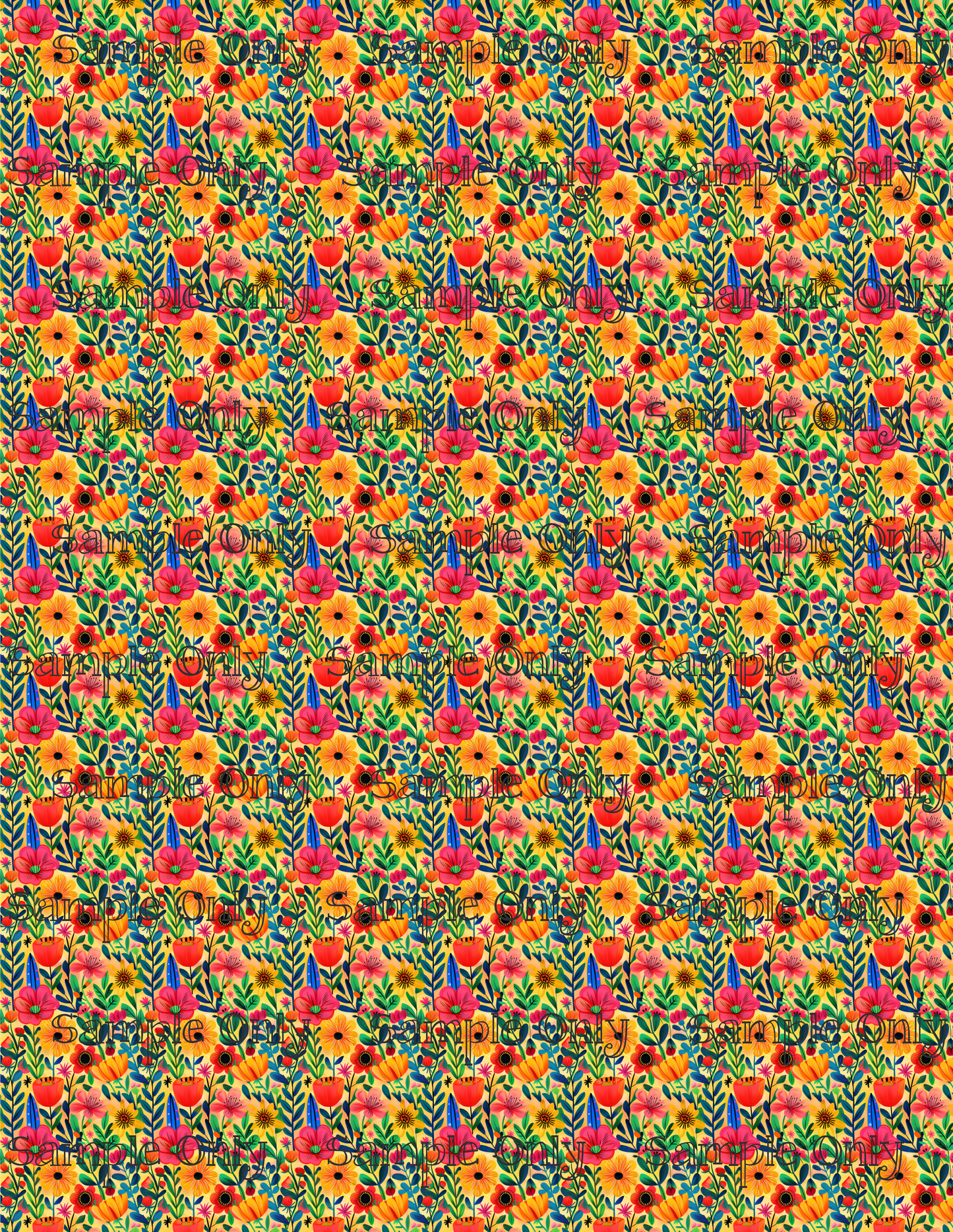 Wildflower Patch Set 4 Pattern Image Transfer Sheet For Polymer Clay