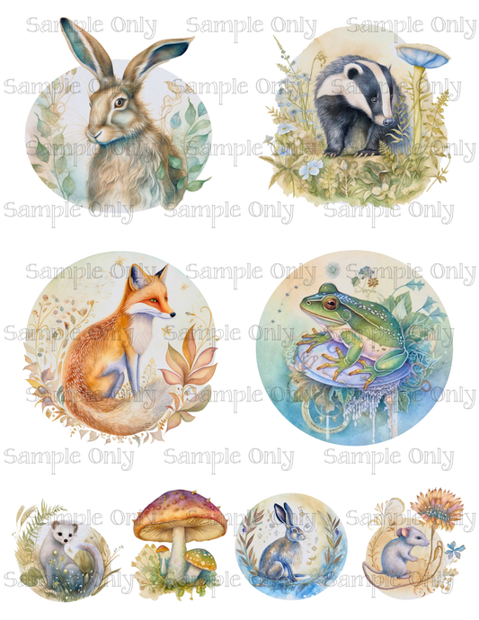 3.5 Inch Woodland Animals Set-01 Image Sheet For Polymer Clay Transfer Decal DIGITAL FILE OR PRINTED