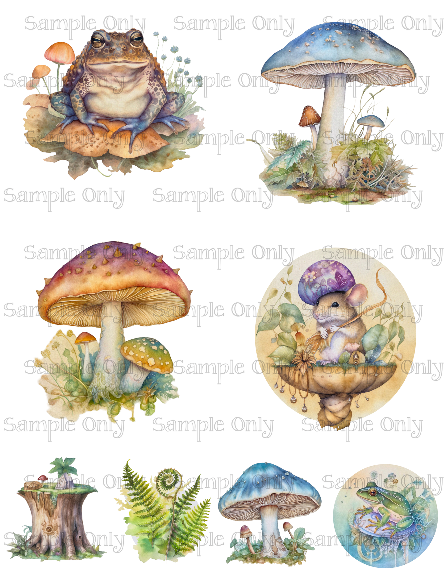 3.5 Inch Woodland Animals Set-03 Image Sheet For Polymer Clay Transfer Decal DIGITAL FILE OR PRINTED