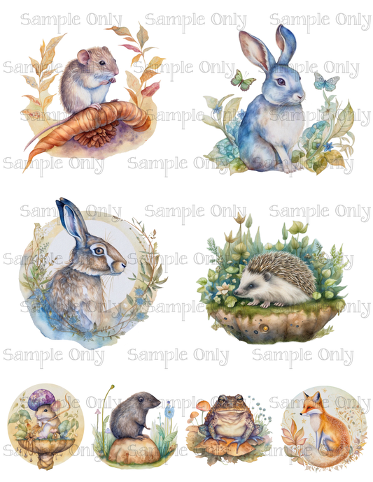 3.5 Inch Woodland Animals Set-04 Image Sheet For Polymer Clay Transfer Decal DIGITAL FILE OR PRINTED