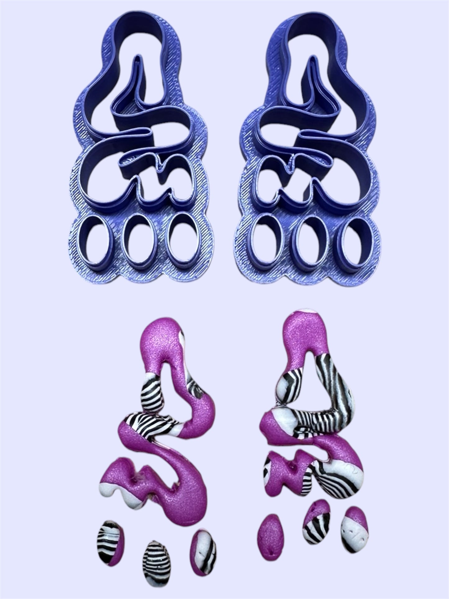 Organic Combo Style 1 Polymer Clay Cutter Set 3 Sizes You Choose
