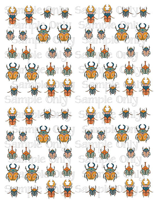 Boho Beetle Insects Image Sheet For Polymer Clay Transfer Decal DIGITAL FILE OR PRINTED