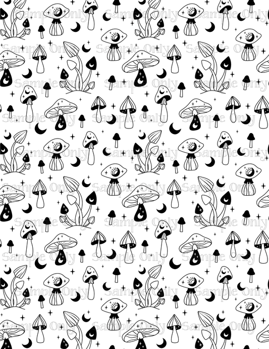 Mystical Mushroom Pattern Image Sheet For Polymer Clay Transfer Decal DIGITAL FILE OR PRINTED