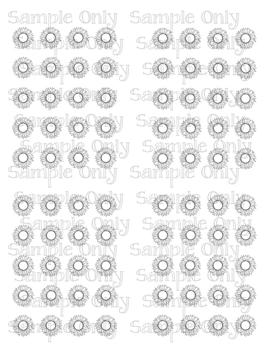 .75 Inch Sunflower Flowers Image Sheet For Polymer Clay Transfer Decal DIGITAL FILE OR PRINTED