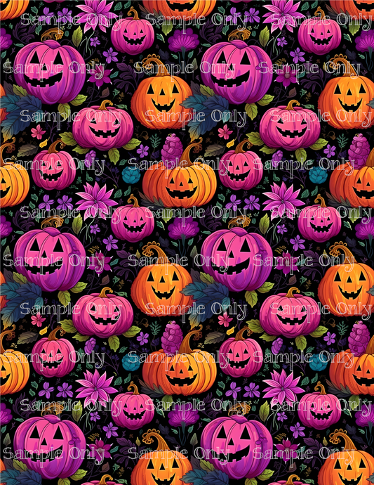 Halloween Jack O Lantern Pumpkins 02 Image Sheet For Polymer Clay Transfer Decal DIGITAL FILE OR PRINTED