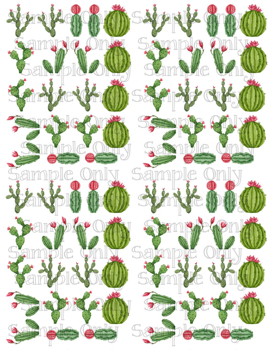 Floral Cactus Plants Image Sheet For Polymer Clay Transfer Decal DIGITAL FILE OR PRINTED
