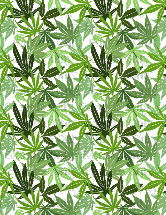 Cannabis Cluster Leaves Set-01 Pattern Image Sheet For Polymer Clay Transfer Decal DIGITAL FILE OR PRINTED