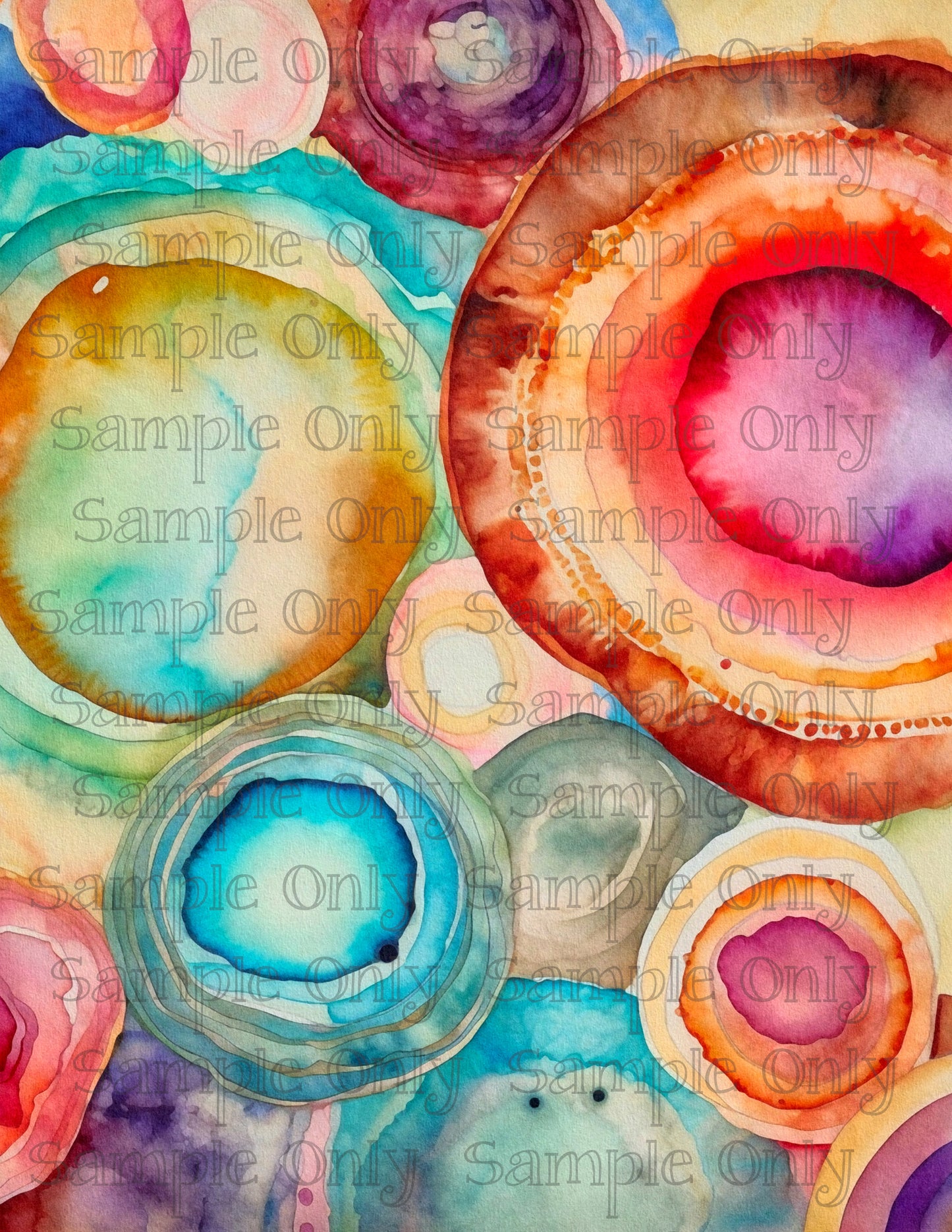 Colorful Agate Mineral Slice Faux Stone Pattern Image Sheet For Polymer Clay Transfer Decal DIGITAL FILE OR PRINTED AMS05