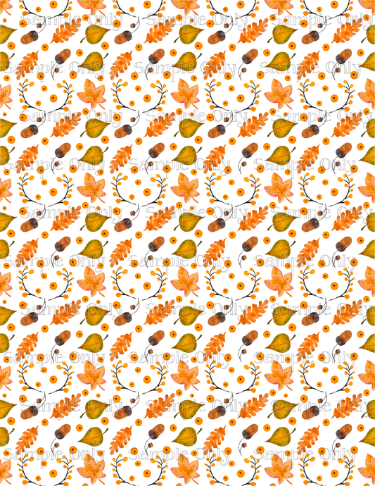 Autumn Leaves and Acorns Image Sheet For Polymer Clay Transfer Decal DIGITAL FILE OR PRINTED