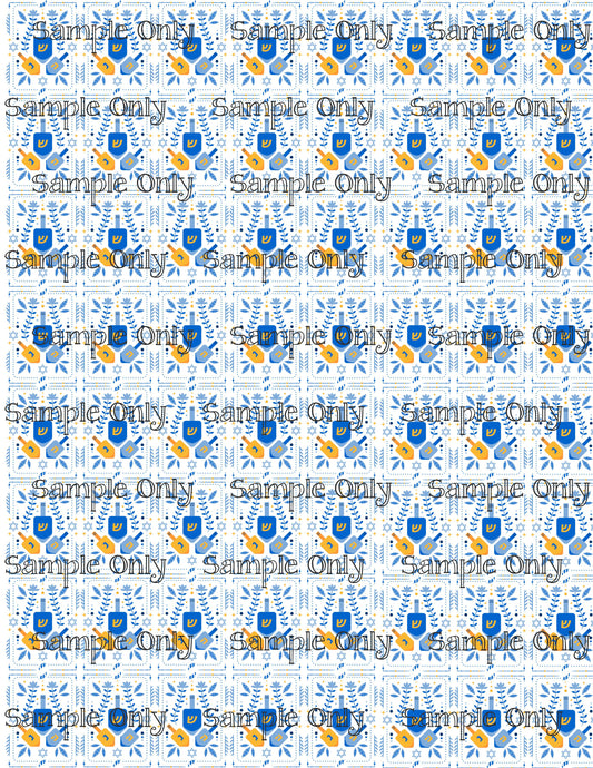 Hanukkah Pattern 105 Image Sheet For Polymer Clay Transfer Decal DIGITAL FILE ON PRINTED