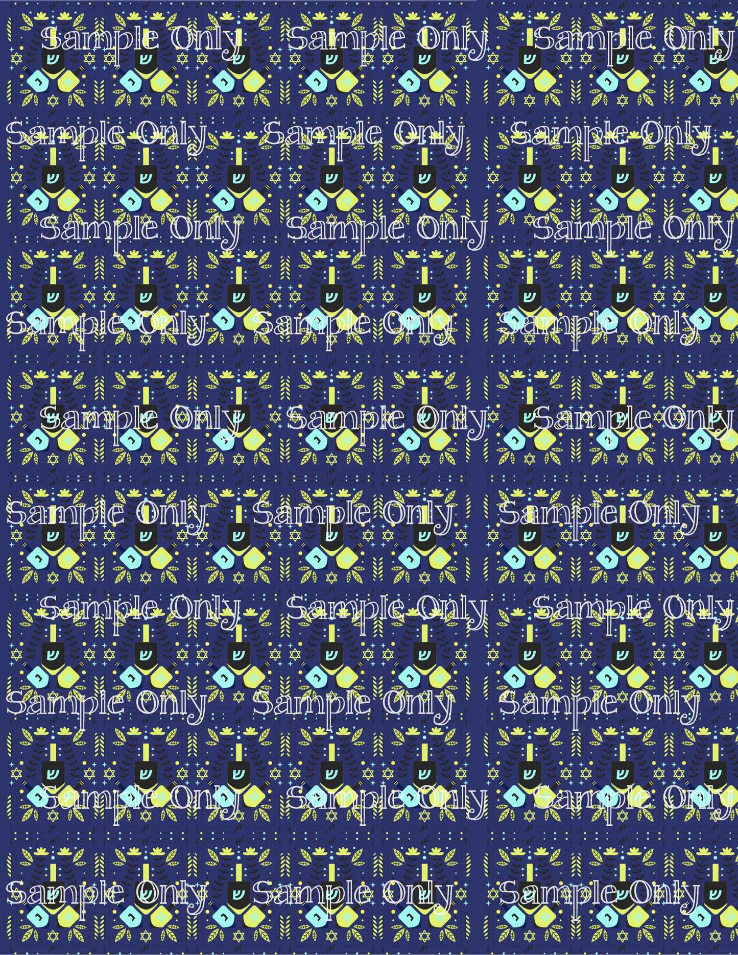 Hanukkah Pattern 10 Image Sheet For Polymer Clay Transfer Decal DIGITAL FILE OR PRINTED