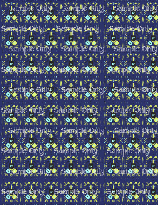 Hanukkah Pattern 10 Image Sheet For Polymer Clay Transfer Decal DIGITAL FILE OR PRINTED