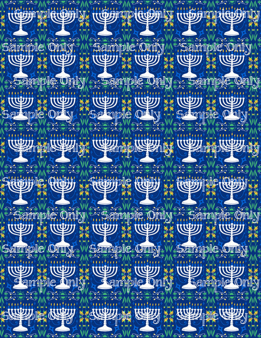 Hanukkah Pattern 12 Image Sheet For Polymer Clay Transfer Decal DIGITAL FILE OR PRINTED