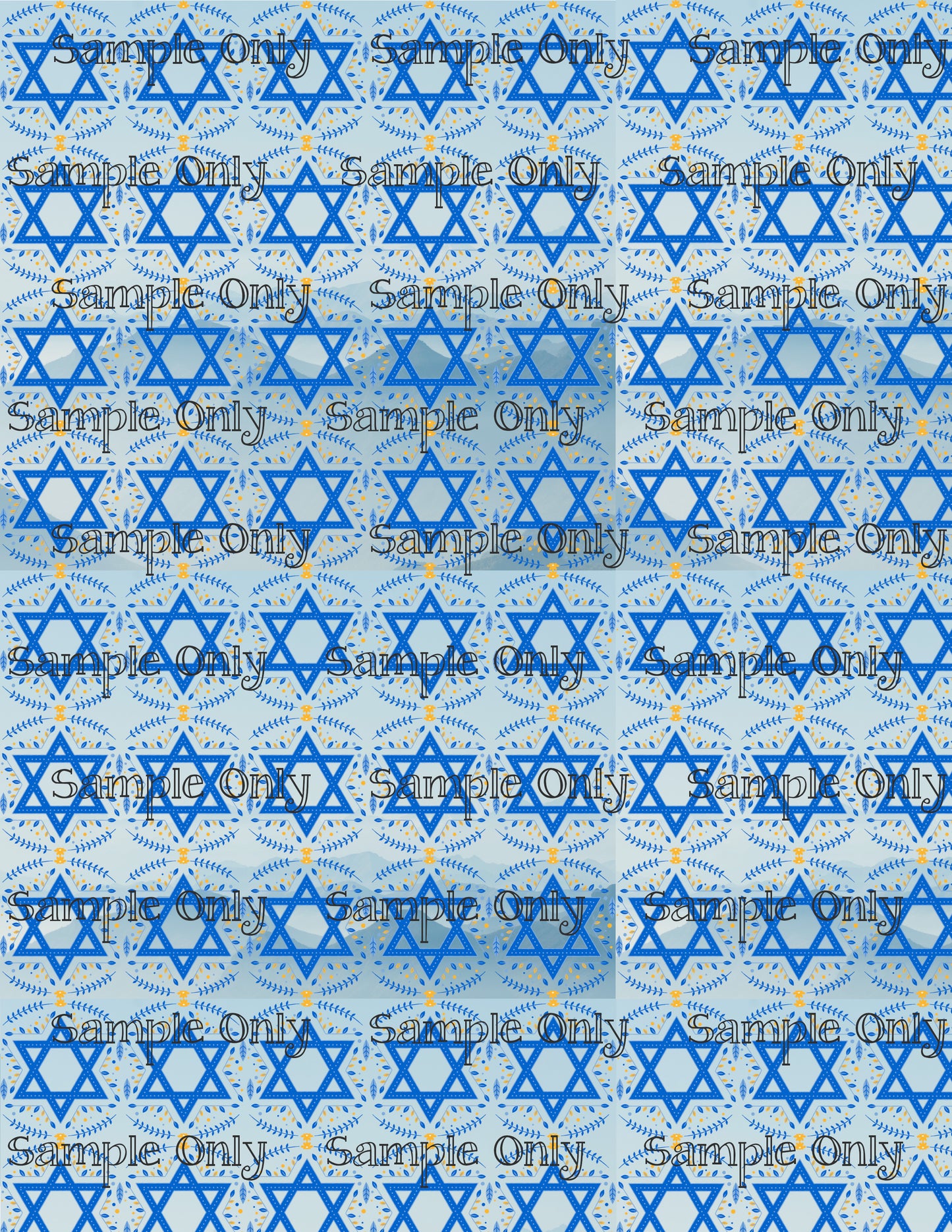 Hanukkah Pattern 34 Image Sheet For Polymer Clay Transfer Decal DIGITAL FILE OR PRINTED