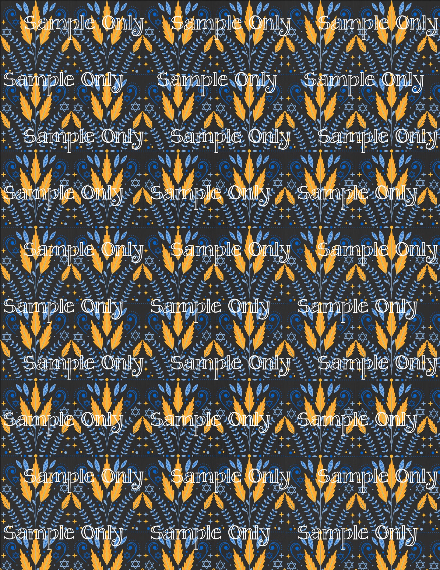 Hanukkah Pattern 35 Image Sheet For Polymer Clay Transfer Decal DIGITAL FILE OR PRINTED